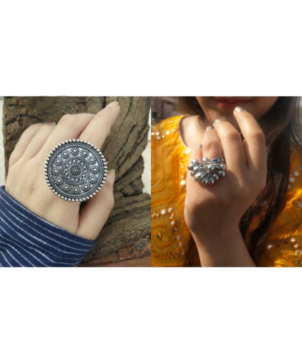 Artificial Silver Ring Combo for women | Save 33% - Rajasthan Living 3