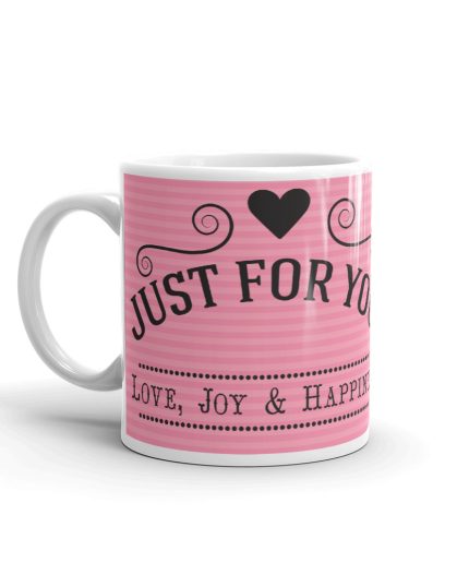 Luvkushcart Valentine Day Special Just for You Love Joy and Happiness Sublimation Print Coffee Mug (320ml) | Save 33% - Rajasthan Living
