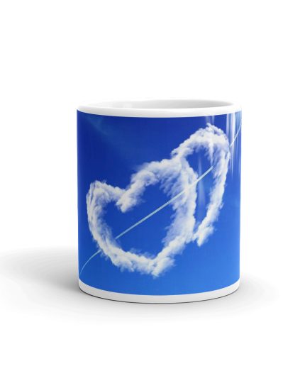 Luvkushcart Valentine Day Special in Sky Heart Sublimation Print Coffee Mug (320ml) | Save 33% - Rajasthan Living