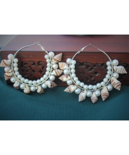 Beautiful Shell Earrings – The Essence Of Sea Plastic Hoop Earring Brass Hoop Earring | Save 33% - Rajasthan Living 3