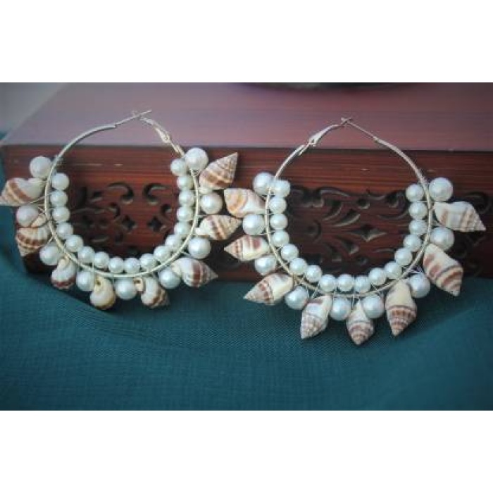Beautiful Shell Earrings – The Essence Of Sea Plastic Hoop Earring Brass Hoop Earring | Save 33% - Rajasthan Living 6