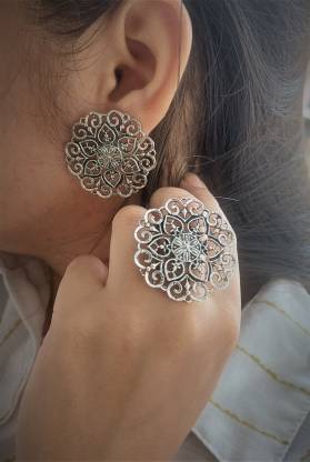 Karatique Brass Ring and Earring Combo | Save 33% - Rajasthan Living 8