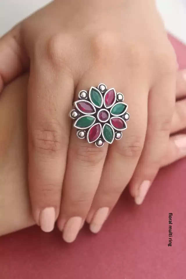 Artificial Floral Brass Adjustable Ring for Women | Save 33% - Rajasthan Living 6