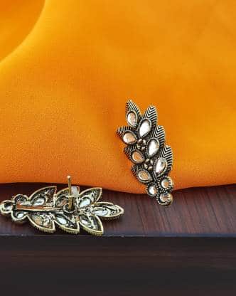 Oxidised Copper Plated Stud Earring For Women Brass Stud Earring | Save 33% - Rajasthan Living 3