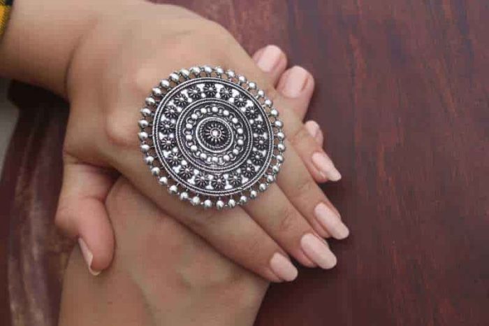 Oxidised Silver Brass Adjustable ring for Women | Save 33% - Rajasthan Living 7