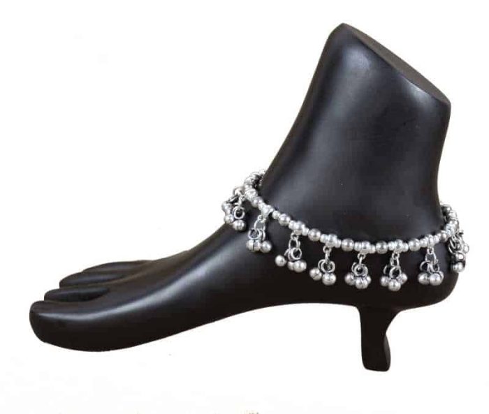 Oxidized Metal Chain Anklet For Girls And Women Fancy Party Wear Oxidised Two Tone Silver Tone Stylish Anklets Traditional Payal with Silver Elephant For Women And Girls Length 13″ (A Pair) Brass Anklet () | Save 33% - Rajasthan Living 5