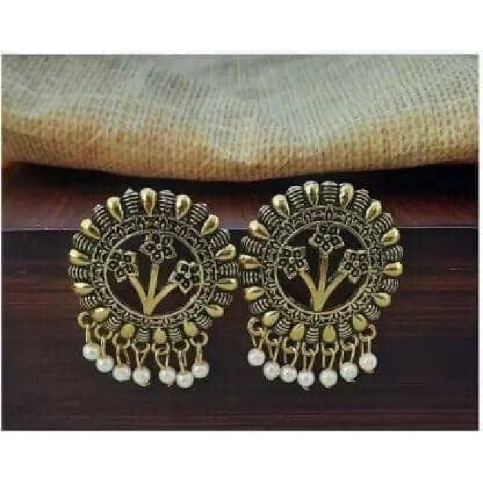 Oxidised Copper Plated Floral Stud Earring For Women Brass Stud Earring | Save 33% - Rajasthan Living 6