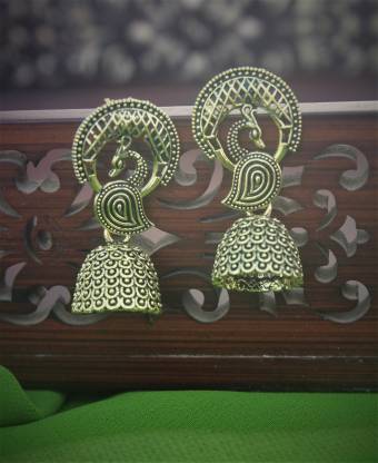 Oxidised Copper Plated Jhumka Jhumki Earring For Women Brass Stud Earring | Save 33% - Rajasthan Living 3