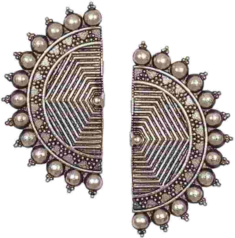 Karatique Fashion Metal Oxidised Silver Jhumka Earrings For Women & Girls Brass Stud Earring | Save 33% - Rajasthan Living 9