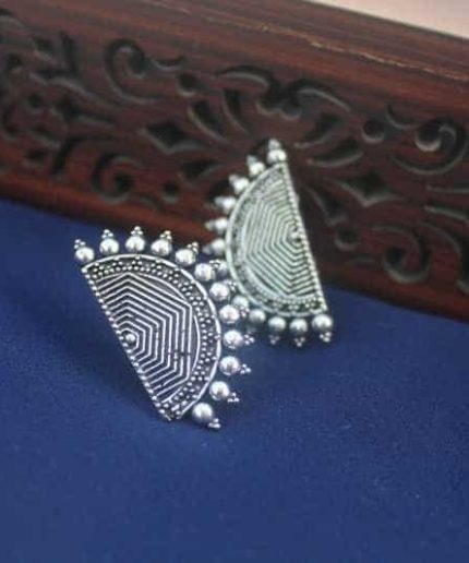 Karatique Fashion Metal Oxidised Silver Jhumka Earrings For Women & Girls Brass Stud Earring | Save 33% - Rajasthan Living 3