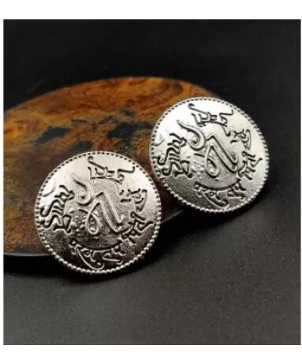 Oxidised Silver Mother Alphabet Ethnic Stud Earring For Women Brass Drops & Danglers | Save 33% - Rajasthan Living 6