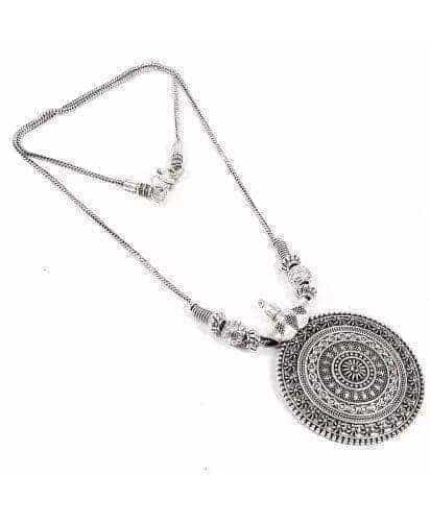Oxidised Silver Pendant Necklace For Women Brass Necklace | Save 33% - Rajasthan Living