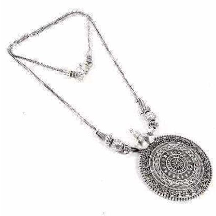 Oxidised Silver Pendant Necklace For Women Brass Necklace | Save 33% - Rajasthan Living 6