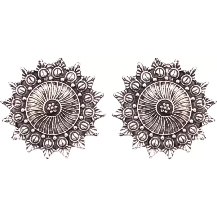 Oxidised Silver Plated Stud Earrings Alloy Stud Earring Brass Stud Earring | Save 33% - Rajasthan Living 5
