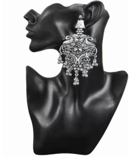 Oxidised Silver Party Wear Earring For Women Brass Drops & Danglers | Save 33% - Rajasthan Living