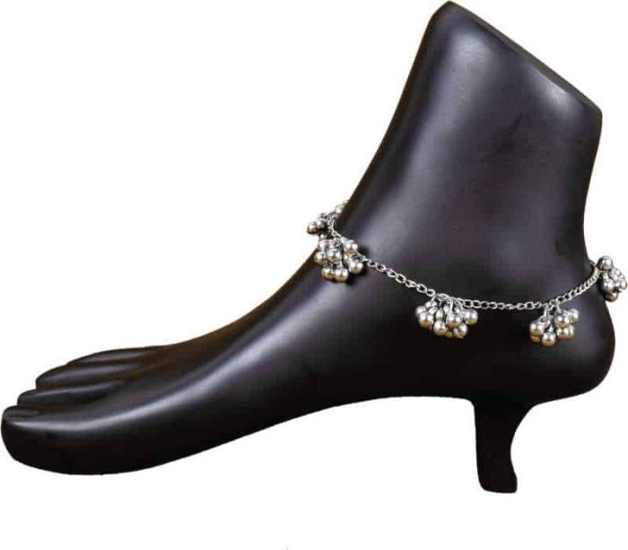 Karatique Oxidized Metal Chain Anklet For Girls And Women Fancy Party Wear Oxidised Two Tone Silver Tone Stylish Anklets Traditional Payal with Silver Elephant For Women And Girls Length 13″ (A Pair) Brass Anklet (Pack Of 2) | Save 33% - Rajasthan Living 5