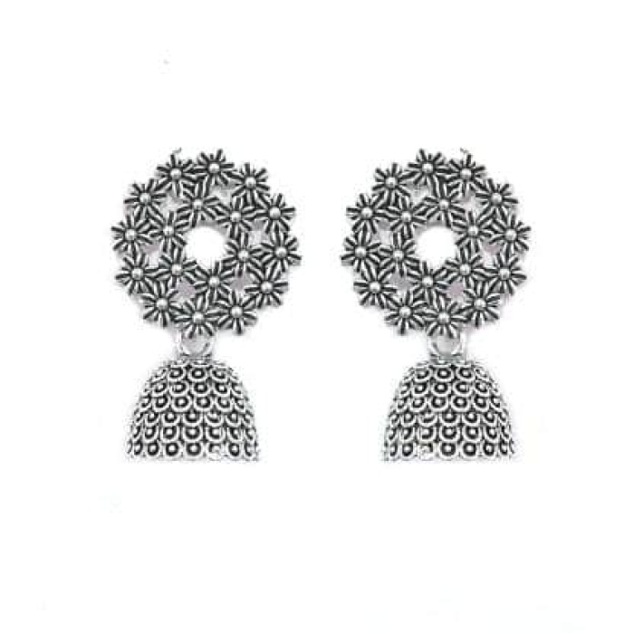 Oxidised Silver Jhumka Earring For Women Brass Earring | Save 33% - Rajasthan Living 6