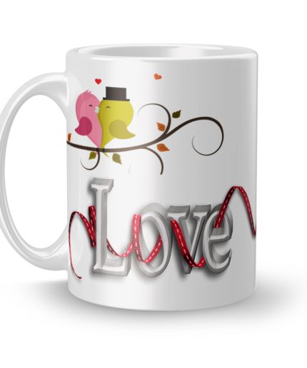 Luvkushcart Birds Love Valetinday Sublimation Print Coffee Mug (320ml) | Save 33% - Rajasthan Living