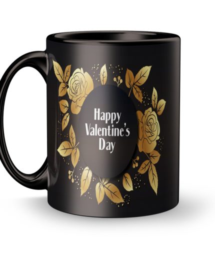 Luvkushcart Happy Valetine’s Black Sublimation Print Coffee Mug (320ml) | Save 33% - Rajasthan Living