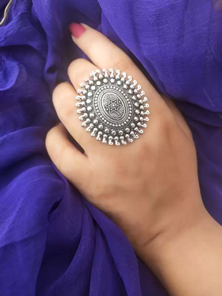 Luxury Big Flower Gold Ring Women Antique Hollow Silver Zircon Wedding Ring  Gift | eBay