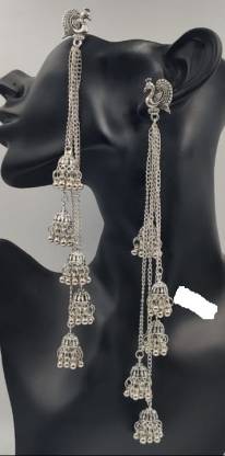 2 Layered Peacock Jhumki Shopsy Brass Tassel Earring | Save 33% - Rajasthan Living 6
