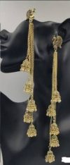 Layered Peacock Jhumki Shopsy G Brass Tassel Earring | Save 33% - Rajasthan Living 9