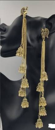 Layered Peacock Jhumki Shopsy G Brass Tassel Earring | Save 33% - Rajasthan Living 6