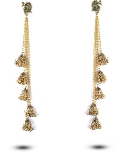 Layered Peacock Jhumki Shopsy G Brass Tassel Earring | Save 33% - Rajasthan Living