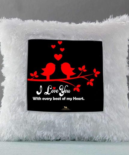 Vickvii Printed I Love You With Every Beat Of My Heart Led Cushion With Filler (38*38CM) | Save 33% - Rajasthan Living 3