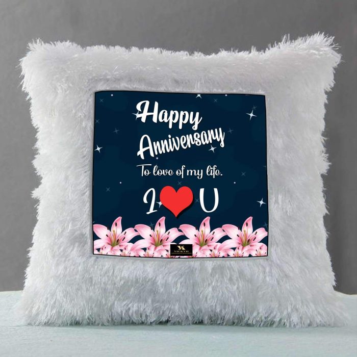 Vickvii Printed Happy Anniversary My Life Led Cushion With Filler (38*38CM) | Save 33% - Rajasthan Living 6