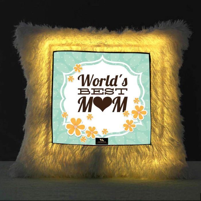 Vickvii Printed Worlds Best Mom Led Cushion With Filler (38*38CM) | Save 33% - Rajasthan Living 5