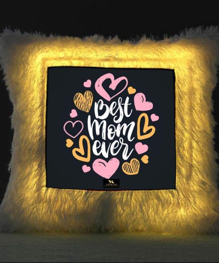 Vickvii Printed Best Mom Ever Led Cushion With Filler (38*38CM) | Save 33% - Rajasthan Living