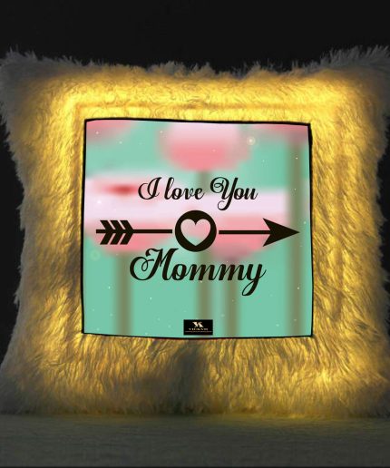 Vickvii Printed I Love You Mommy Led Cushion With Filler (38*38CM) | Save 33% - Rajasthan Living