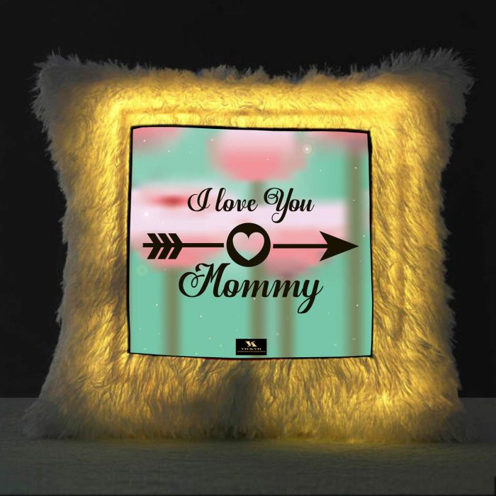 Vickvii Printed I Love You Mommy Led Cushion With Filler (38*38CM) | Save 33% - Rajasthan Living 5