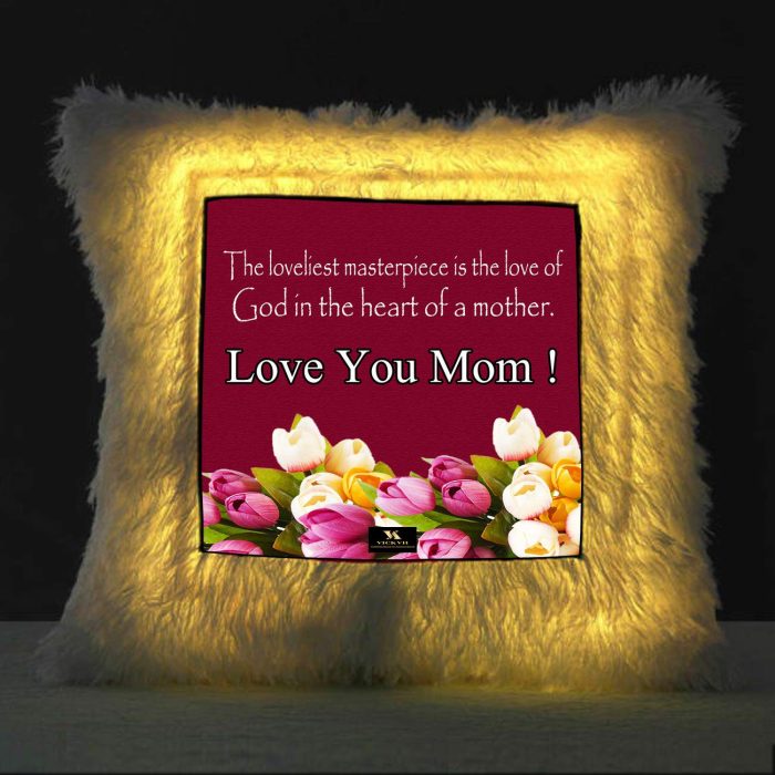 Vickvii Printed Love You Mom Quot Led Cushion With Filler (38*38CM) | Save 33% - Rajasthan Living 5