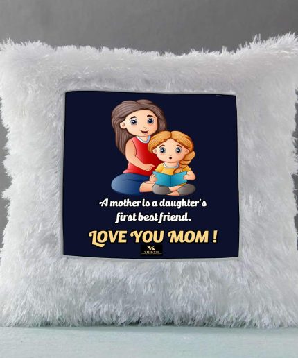Vickvii Printed Daughers Best Friend Mother I Love You Led Cushion With Filler (38*38CM) | Save 33% - Rajasthan Living 3