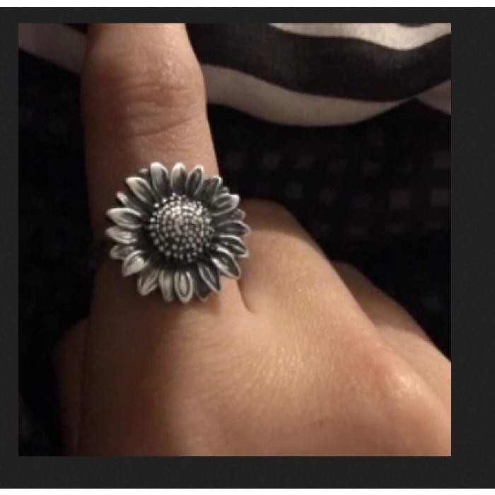 Sunflower Ring, Sterling Silver ring | Save 33% - Rajasthan Living 5