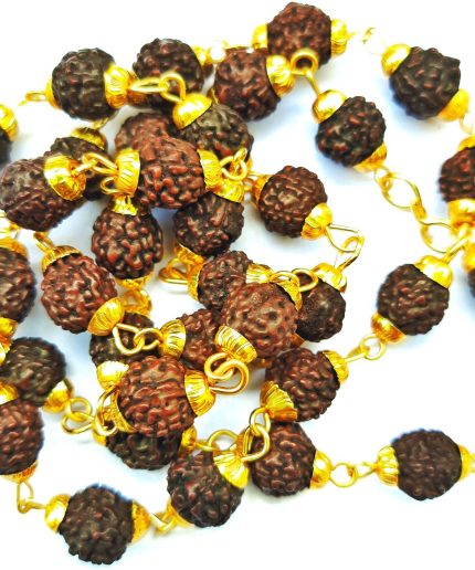 LS Vrindavan Original Certified Black Rudraksh Gold Plated Chain ( Black Rudraksh Rarely Found ) 38 cm Long | Save 33% - Rajasthan Living 3