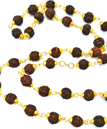 LS Vrindavan Original Certified Black Rudraksh Gold Plated Chain ( Black Rudraksh Rarely Found ) 38 cm Long | Save 33% - Rajasthan Living