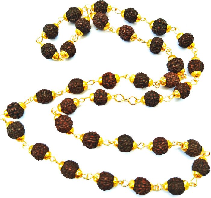 LS Vrindavan Original Certified Black Rudraksh Gold Plated Chain ( Black Rudraksh Rarely Found ) 38 cm Long | Save 33% - Rajasthan Living 5