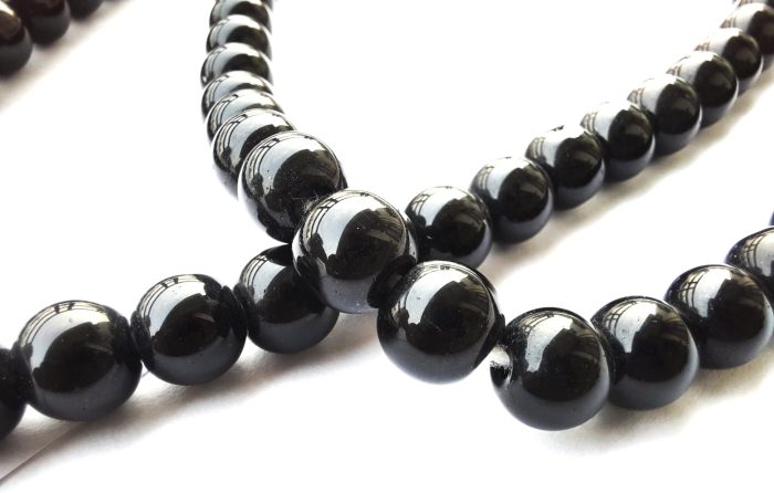 LS Vrindavan 100 % Original Black Hakik Round Knotted Beads Mala (108+1 Beads) (8 MM Approx ) (1 Pc) | Save 33% - Rajasthan Living 6