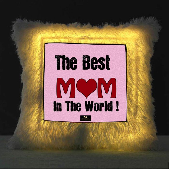 Vickvii Printed The Best Mom In The World Led Cushion With Filler (38*38CM) | Save 33% - Rajasthan Living 5