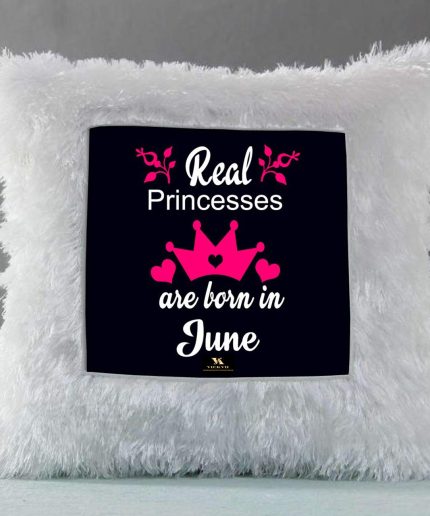 Vickvii Printed Real Princess Are Born In June Led Cushion With Filler (38*38CM) | Save 33% - Rajasthan Living 3
