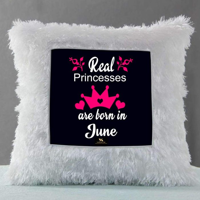 Vickvii Printed Real Princess Are Born In June Led Cushion With Filler (38*38CM) | Save 33% - Rajasthan Living 6