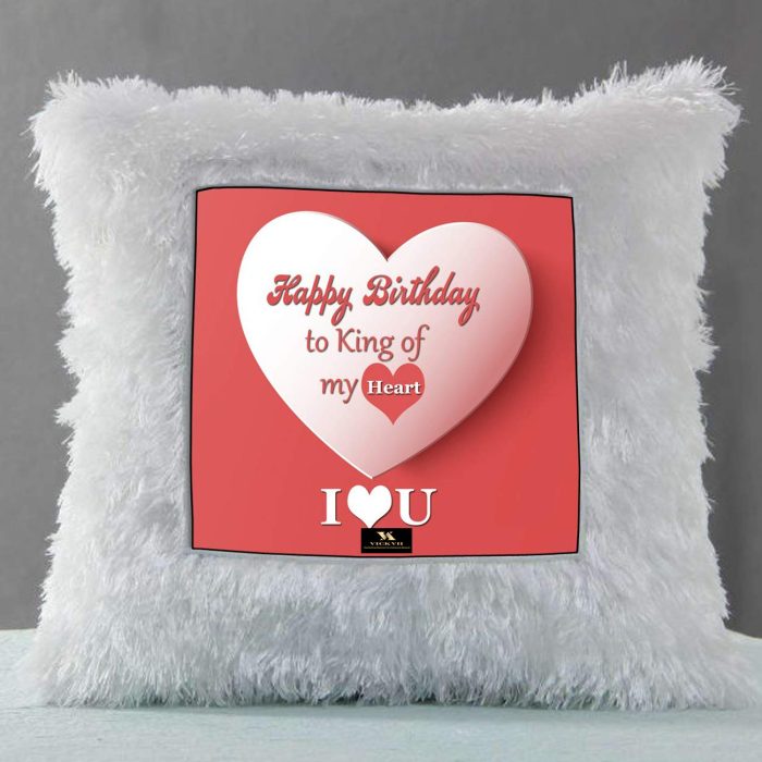 Vickvii Printed Happy Birthday To King Of My Heart Led Cushion With Filler (38*38CM) | Save 33% - Rajasthan Living 6