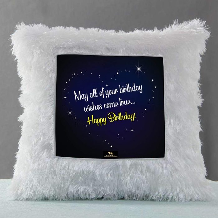 Vickvii Printed Happy Birthday Wishes Led Cushion With Filler (38*38CM) | Save 33% - Rajasthan Living 6