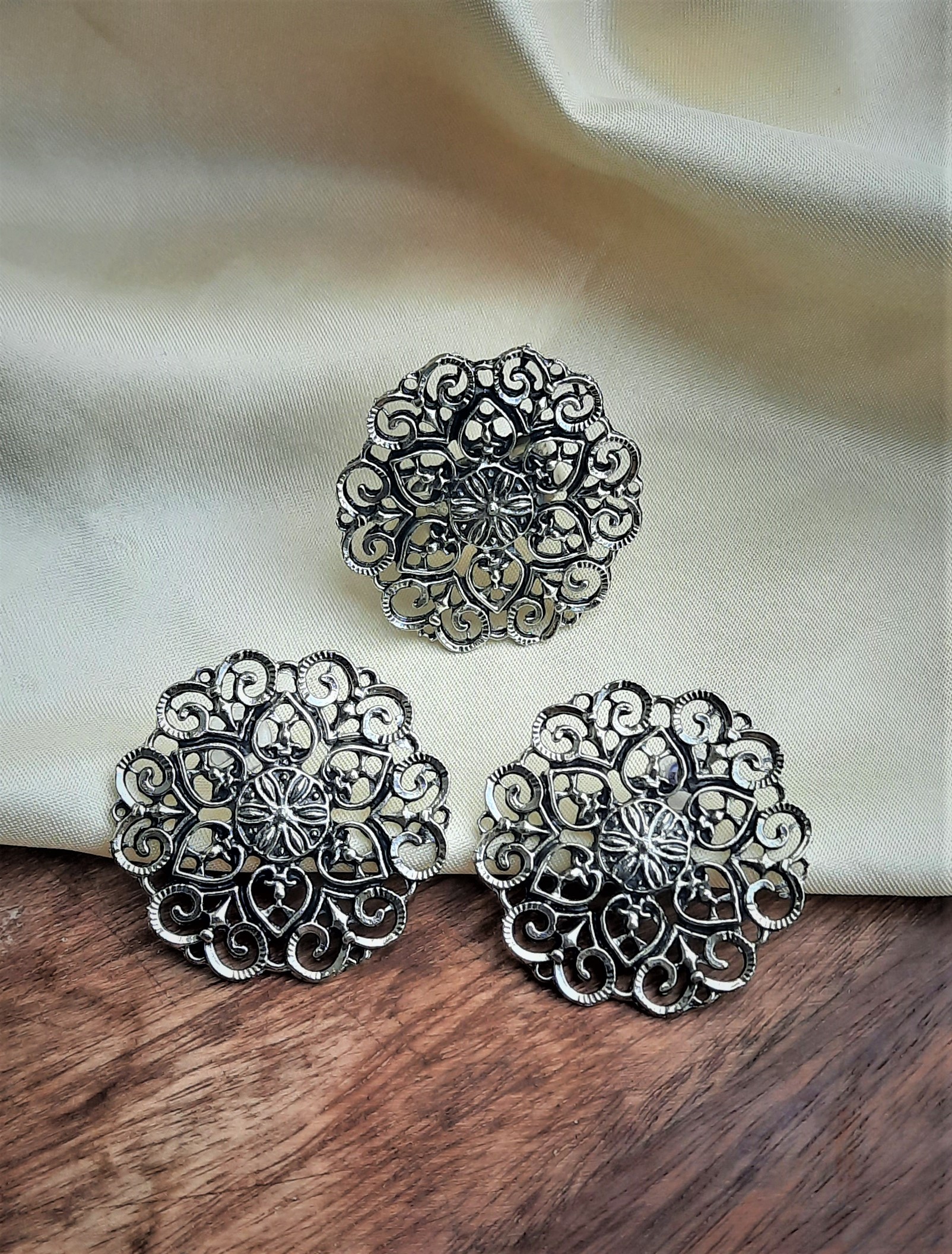 Karatique Brass Ring and Earring Combo | Save 33% - Rajasthan Living 9