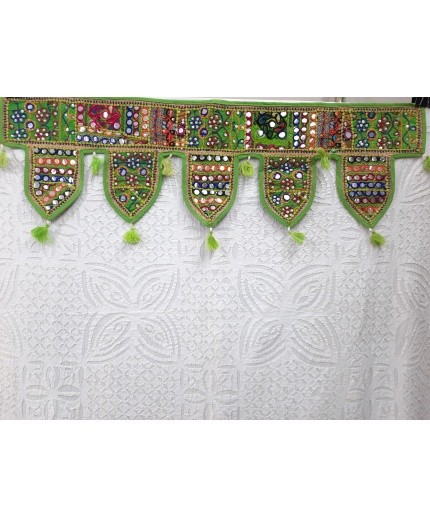 Green Hand embroidered Suzani Toran/Door Vallace, Rajasthan Handmade Toran by Artisans | Save 33% - Rajasthan Living 3