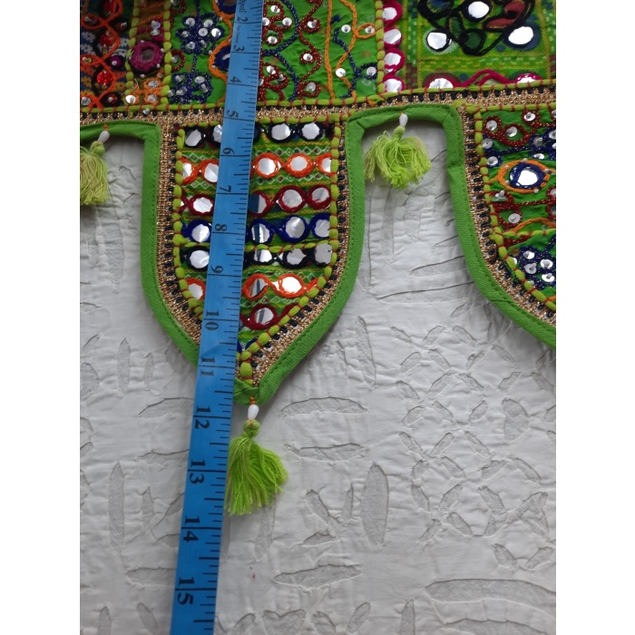 Green Hand embroidered Suzani Toran/Door Vallace, Rajasthan Handmade Toran by Artisans | Save 33% - Rajasthan Living 11