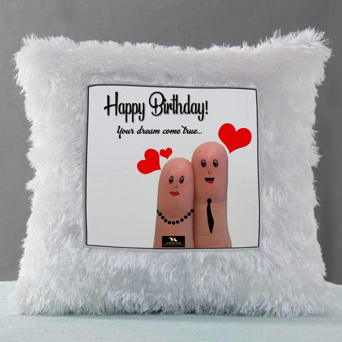 Vickvii Printed Happy Birthday Your Dreams Come True Fingers Led Cushion With Filler (38*38CM) | Save 33% - Rajasthan Living 6